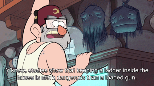 Fucking Ladders. They're trouble, I tell ya. Source is Gravity Falls..
