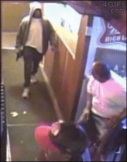 No Gangsta At the Redneck Bar. Original Link: i.imgur.com/NY08byQ.gif.. everytime i see this clip i think,fairplay to the doorman,no way he makes enough money for him to be expected to be a hero