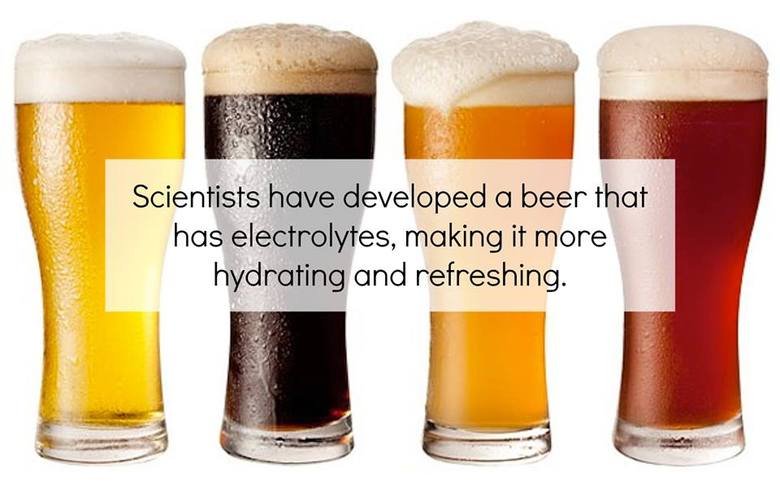 BEER! BEER!. Beers that are commercially available were altered to add electrolytes while slightly reducing alcohol content, though the flavor was not affected at all