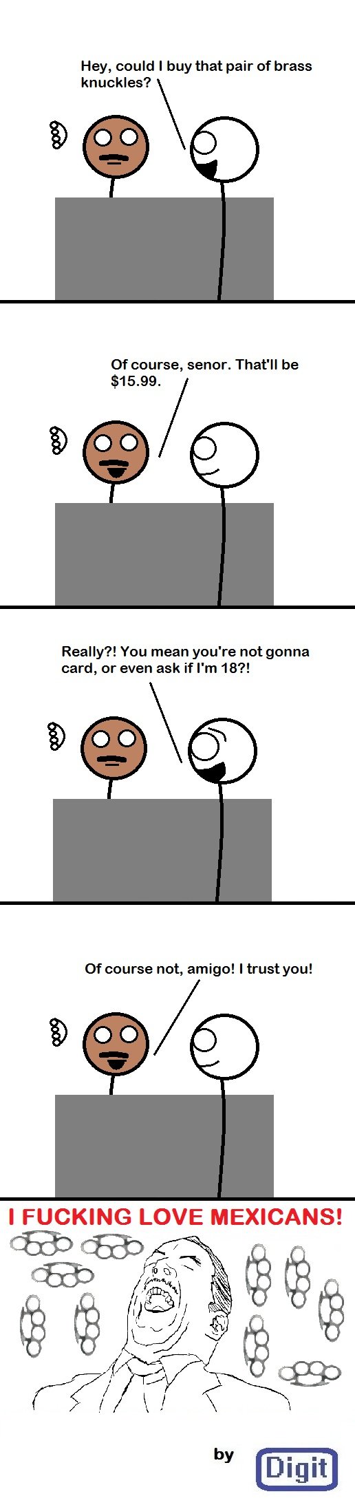Brass Knuckles Brass Knuckles. New comic!: /funny_pictures/2160155/Mayonaise/ True story. Subscribe if you like it, I try to post every day!. Hey, wouid I buy that pair of bra
