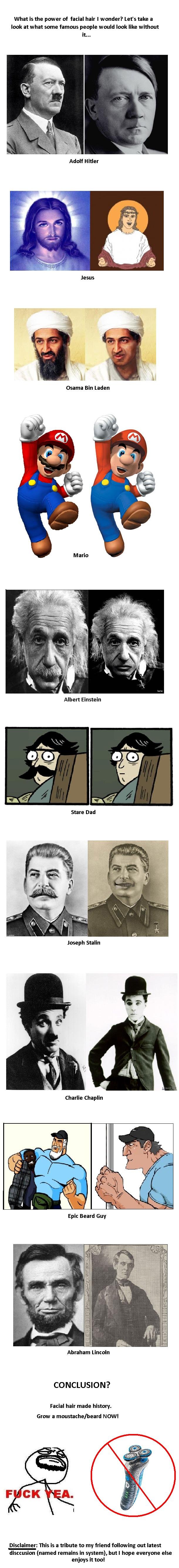 Facial hair and history Facial hair and history. I should be studying for math but I'm not. Enjoy this instead. I hope you like it.<br /> A comic if you are bored: /funny_picture