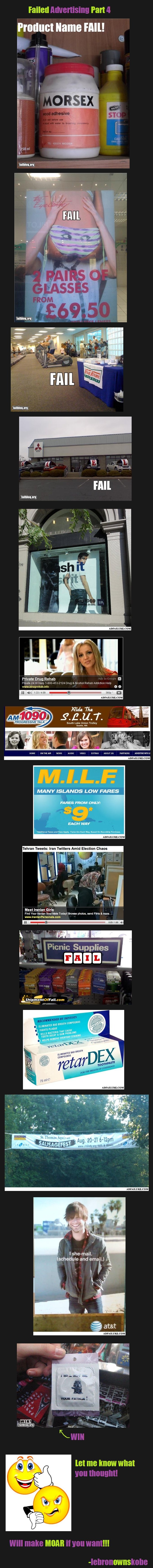 Failed Advertising Part 4 Failed Advertising Part 4. I know all of them arent Advertising, but they are close enough.<br /> /funny_pictures/1213461/People+and+Their+Animal+Twins+Pa