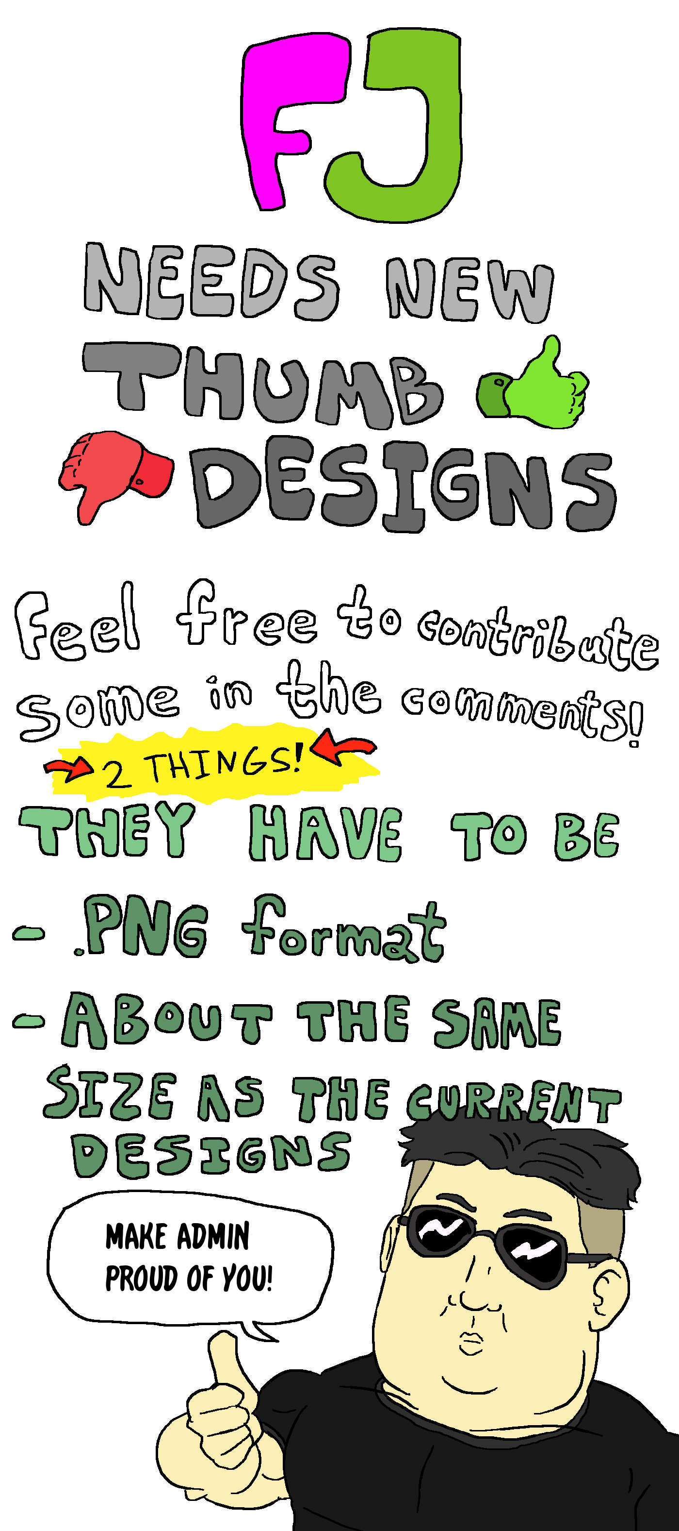 FJ needs a thumb. Credit to /user/itsthetie for making this for me. Check him out on facebook: www.facebook.com/itsthetie. NEEDS new teel toee {W 'dudrio, ate s