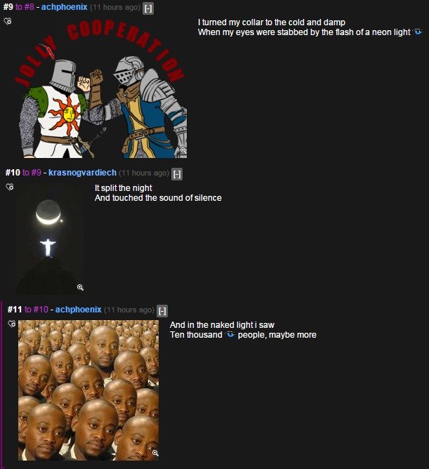 FJ sings. And T'was Glorioursly Earmelting. hello darkness my old friend"