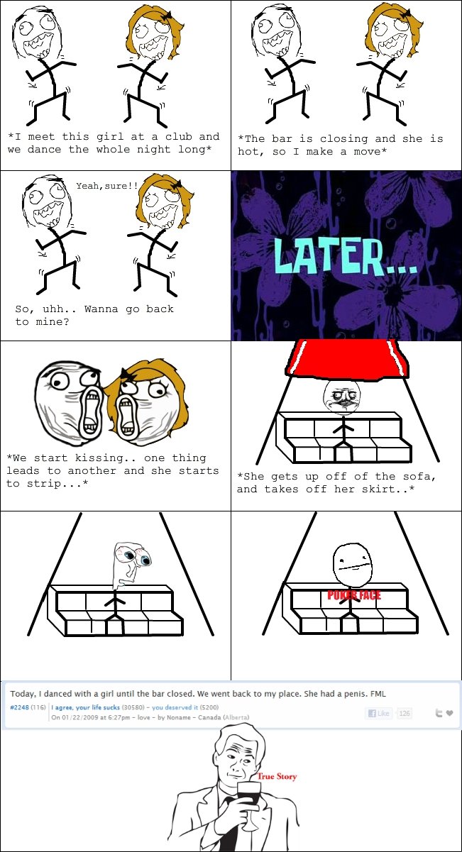 FML Comic FML Comic. I don't know if it is actually true.. it's from FML... I just made the comic.. so.. OC? If so, it's my 50th piece! WOOOO I just put the true story in