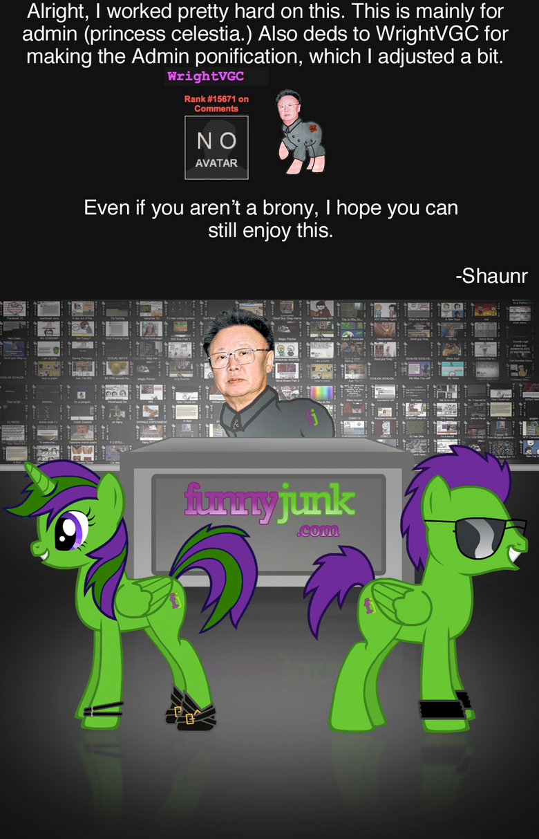 Foar Admin and FJ Foar Admin and FJ. If you like it, you can rate up. Thatd be neat. And it would help to counterthumb the haters. I also fixed the image and made it more high re
