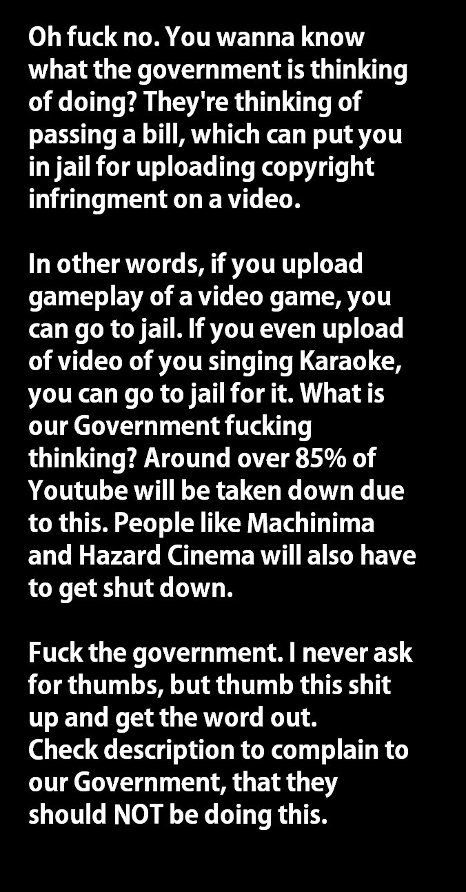 FUCK THE AMERICAN GOVERNMENT! FUCK THE AMERICAN GOVERNMENT!. Stop the American government from doing this! Watch this video for more info: www.youtube.com/watch?v=hytigOSjJxc. Oh fuck no. Yo