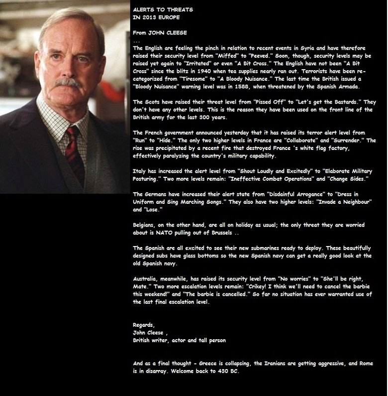 John cleese Ladies and gentlemen John cleese Ladies and gentlemen. Not too sure if it is john cleese but its funny anyways, especially in his voice. Also show this page some love would you www.