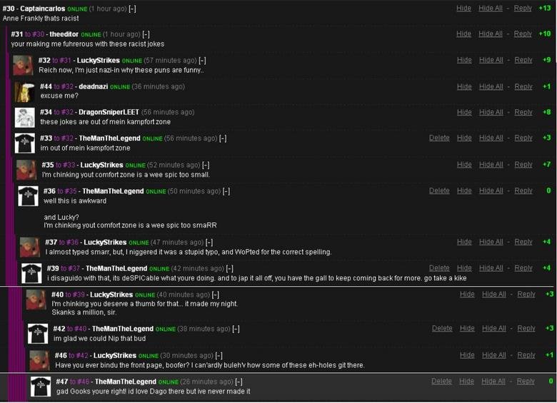 Racism Racism. enjoy<br /> just sorta happened. deds to LuckyStrikes, never woulda happened without him<br /> /user/LuckyStrikes<br /> /user/TheManTh
