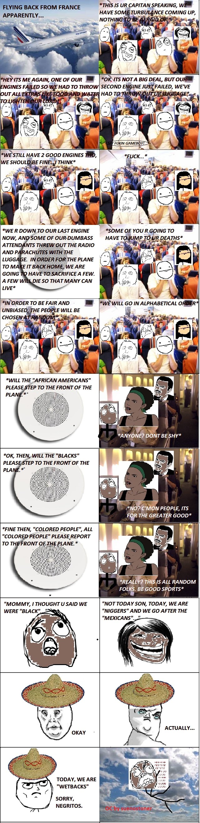 Racist Plane Racist Plane. just a joke a heard that i wanted to turn into a comic. let me know what you guys think about it. i love how this thumb turns green. i know the co