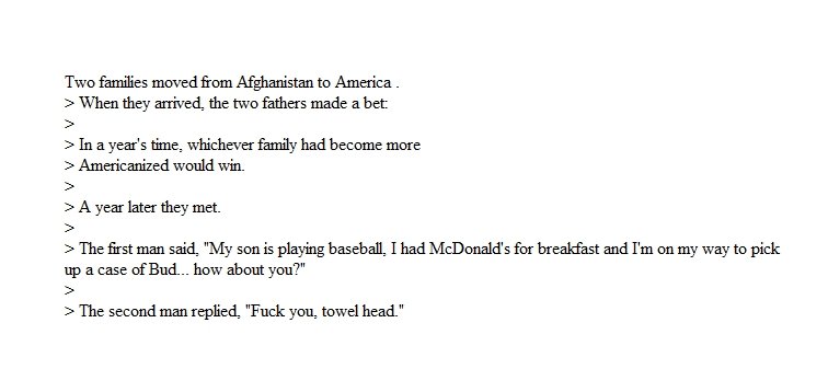 Racist Joke Racist Joke. Hey guys FRONT PAGE WOOP WOOP!! /funny_pictures/2256768/Racist+Jokes/ Another few here be sure to check them out!!. Two families Hahn to America _