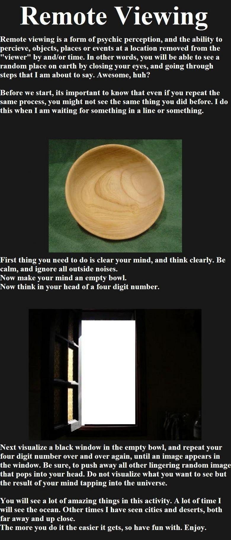 Remote viewing Remote viewing. try it its a lot of fun<br /> /funny_pictures/1122971/beast+myths+3/<br /> /funny_pictures/1118512/creepy+myths+5/<br /> /funn
