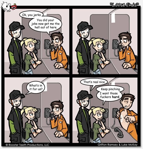 RT Comics 3. roosterteeth.com/comics/ not mine. I' m sorry, sir. Yours card was Haw did you plan business card with electrical to my for lunch}? Tape. on the ba
