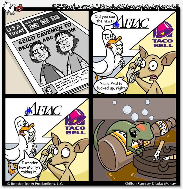 RT Comics 3. roosterteeth.com/comics/ not mine. I' m sorry, sir. Yours card was Haw did you plan business card with electrical to my for lunch}? Tape. on the ba