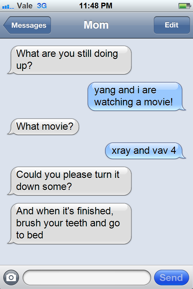 Ruby...... www.youtube.com/watch?v=euuxPokAeIA. c Vale 7: 34 PM E“ Messages Mom Cookies are done! Ruby? Oh, dear. These cookies are getting cold. Well, I might 
