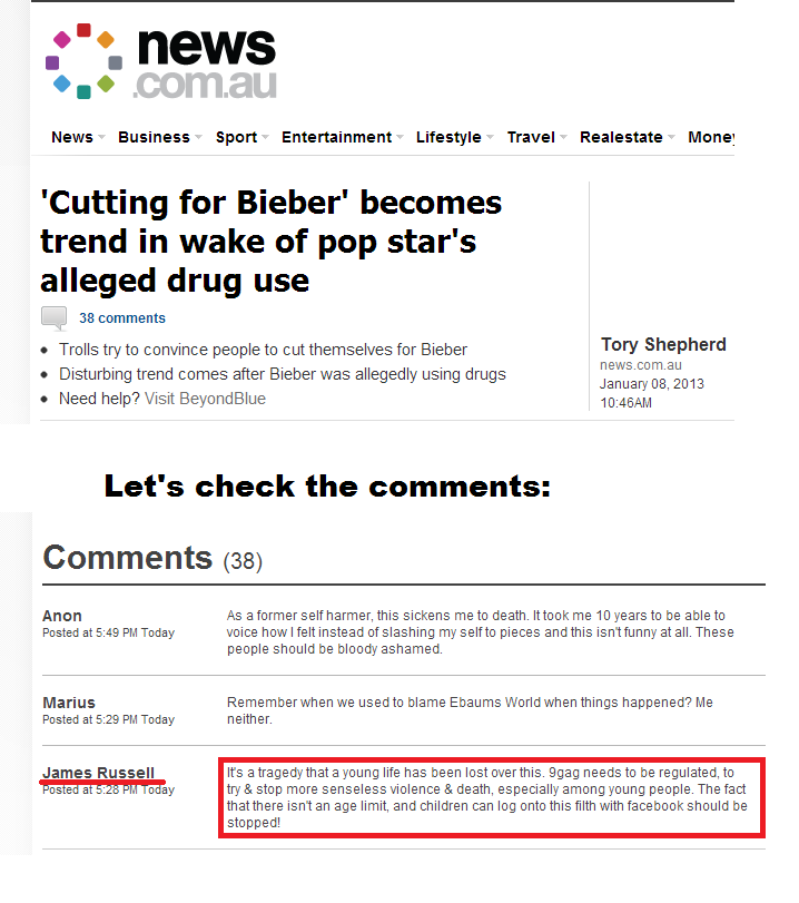 Rustling some James. Rustling some James.. www.news.com.au/national/cutting-for-bieber-becomes-trend-in-wake-of-pop-stars-drug-use/story-fncynjr2-1226549411210 Tags are often found