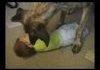 Amazing playing dog with baby